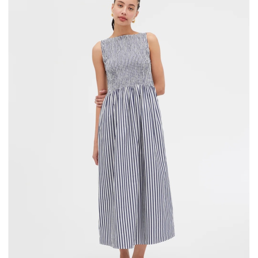 SOLD-Cosima Nap Dress Size S Hill House Navy Striped NWT